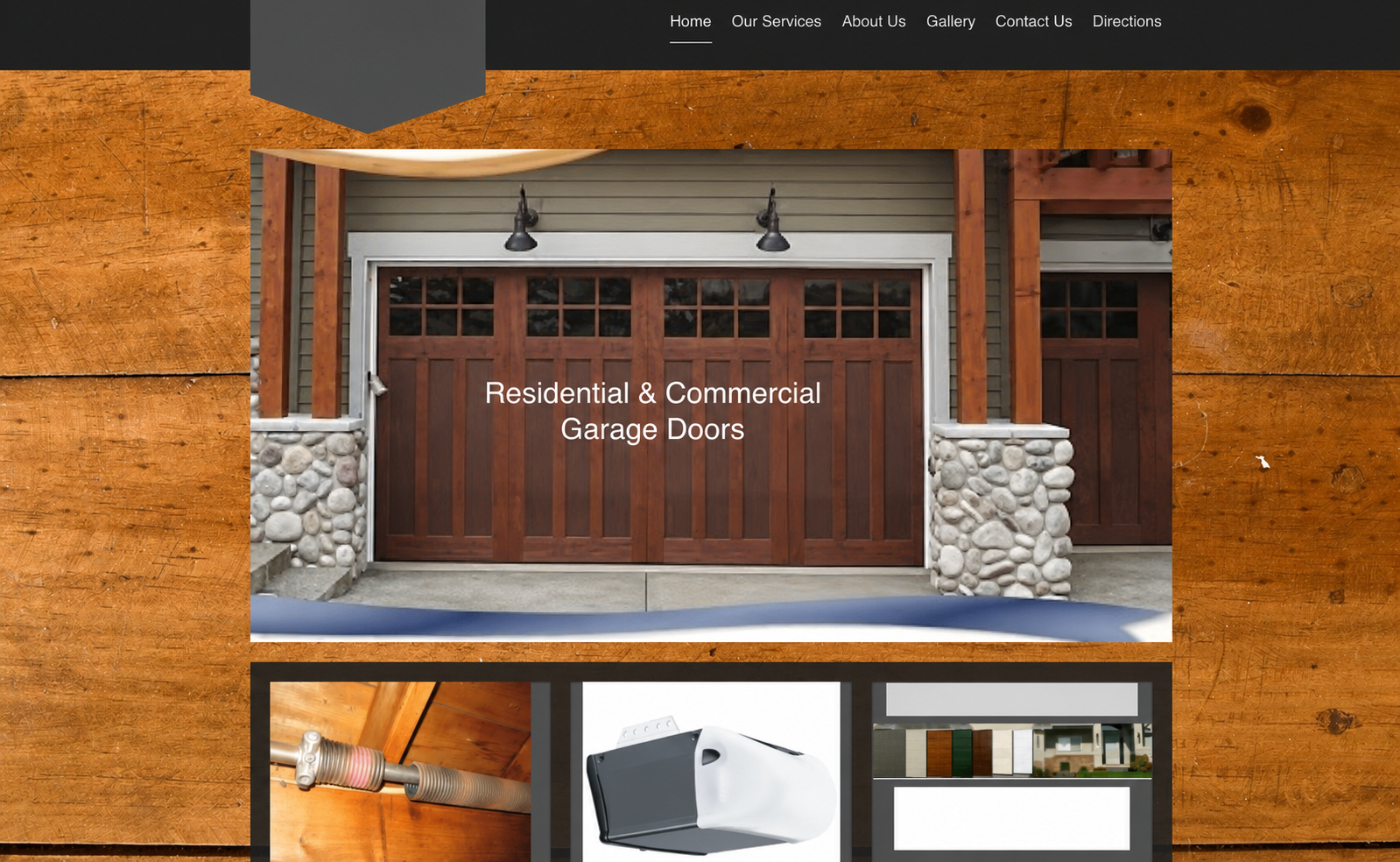Before — dated WordPress site on a wood-frame theme, single hero photo, no service-area structure